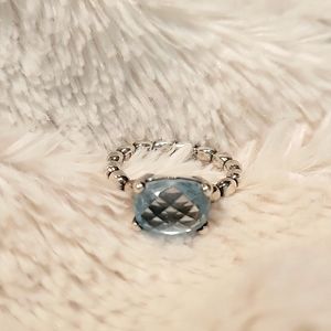 Pandora Cool Breeze Blue Topaz and Sterling Silver Ring